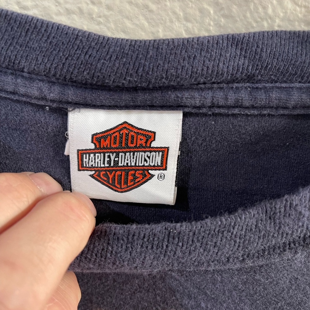 Vintage Harley-Davidson Joker Dark Blue Graphic Long Sleeve Tee - Picture 3 of 9